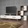 Hanah Home Flora S - Mueble de TV Nogal y Blanco